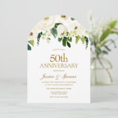 Invitation Arche du 50e anniversaire de Mariage des Fleurs bl (Debout devant)