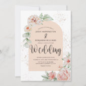 Invitation Arché élégant | Mariage floral de la Pêche printan (Devant)