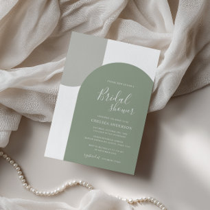 Invitation Arche Élégante Bohème Minimaliste Vert Sauge pour 