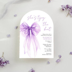 Invitation Arche Élégante de Mariage avec Ruban Violet Aquare