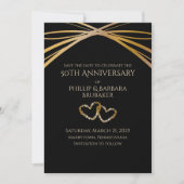 Invitation Arche élégante dorée 50e anniversaire à sauver la  (Devant)