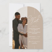 Invitation Arche élégante et neutre Enregistrer la date (Devant)