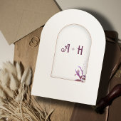 Invitation Arche Élégante Florale Monogramme de Mariage Islam