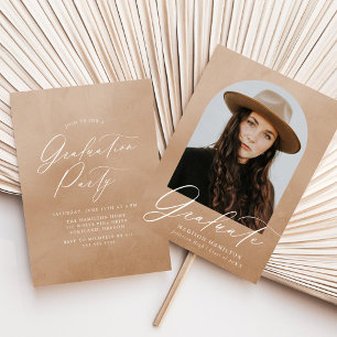 Invitation Arche en aquarelle de sable Photo Graduation Party