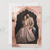 Invitation Arche en marbre rose Photo Palais indien Mariage (Dos)
