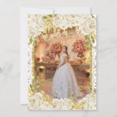 Invitation Arche en or de la princesse Florale blanche Photo (Dos)