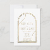 Invitation Arche en or moderne géométrique blanche classe mar (Devant)