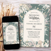 Invitation Arche encadrée Botanique Sage Green Mariage Récept