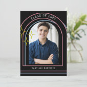 Invitation Arche et étoiles rétro boho Photo Fête de fin d'ét (Debout devant)