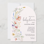 Invitation Arche fleur sauvage Baby shower fille (Devant)