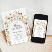 Invitation Arche fleur sauvage Baby shower Floral