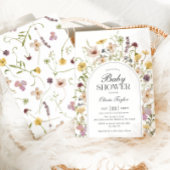 Invitation Arche fleur sauvage Baby shower Floral