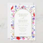 Invitation Arche Fleur sauvage colorée (Devant)