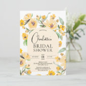 Invitation Arche fleurie de tournesol jaune chic douche nupti (Debout devant)