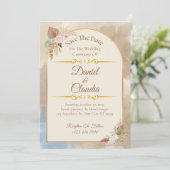 Invitation Arche florale Boho Enregistrer la date - Mariage é (Debout devant)