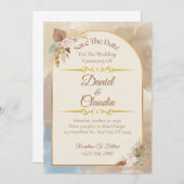 Invitation Arche florale Boho Enregistrer la date - Mariage é (Devant / Derrière)