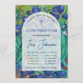 Invitation Arche Florale de Confirmation Bleu Iris Art Van Go (Devant)