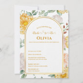 Invitation Arche florale jaune pour la future mariée Shower d (Devant)
