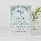 Invitation Arche Florale mariage Sur Aquarelle Océane (Debout devant)