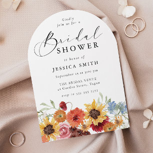 Invitation Arche Florale Moderne de Mariage Printanier