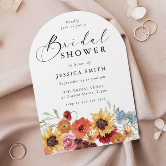 Invitation Arche Florale Moderne de Mariage Printanier 