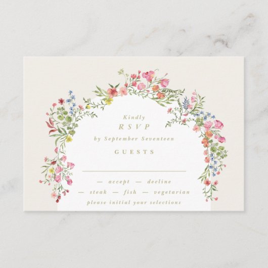 Invitation arche florale romantique Mariage numérique RSVP (Devant)