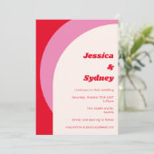 Invitation Arche géométrique moderne Gras Rose rouge (Debout devant)