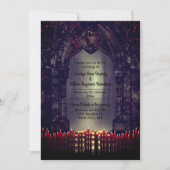 Invitation Arche gothique avec Mariage de bougies rouges (Devant)
