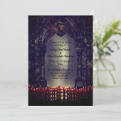 Invitation Arche gothique avec Mariage de bougies rouges (Debout devant)