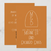 Invitation   Arche initiale de mariage en terre cuite  (Devant / Derrière)