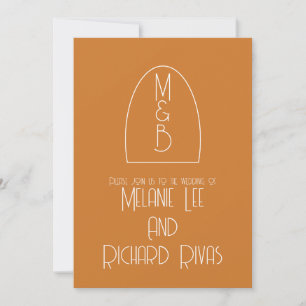 Invitation   Arche initiale de mariage en terre cuite 