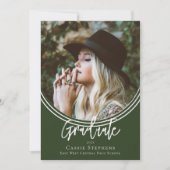 Invitation Arche invertie tendance Script Graduate photo vert (Devant)