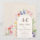 Invitation Arche Jardin Floral Beige Whimsical 44e anniversai (Devant / Derrière)