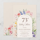 Invitation Arche Jardin Floral Beige Whimsical 73e anniversai (Devant / Derrière)