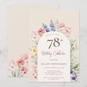 Invitation Arche Jardin Floral Beige Whimsical 78e anniversai (Devant / Derrière)