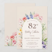 Invitation Arche Jardin Floral Beige Whimsical 82e anniversai (Devant / Derrière)