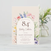 Invitation Arche Jardin Floral Beige Whimsical 84e anniversai (Debout devant)