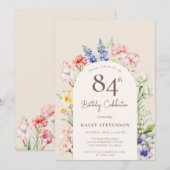 Invitation Arche Jardin Floral Beige Whimsical 84e anniversai (Devant / Derrière)