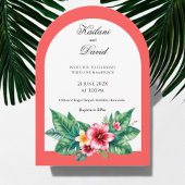 Invitation Arche mariage avec portrait en couple