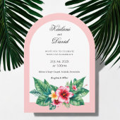 Invitation Arche mariage avec portrait en couple