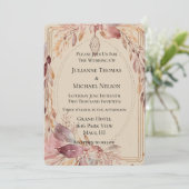 Invitation Arche Mariage Boho Crème Rose (Debout devant)