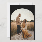 Invitation Arche mariage classique en monogramme noir floral (Dos)