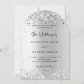 Invitation Arche mariage de confetti d'argent (Devant)