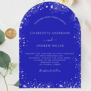 Invitation Arche mariage de la parties scintillant royale ble