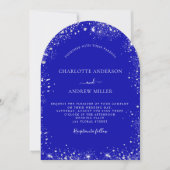 Invitation Arche mariage de la parties scintillant royale ble (Devant)