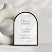 Invitation Arche Mariage de script de bordure simple en noir 
