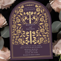 Arche Mariage d'épée d'or médiévale d'Eggplant