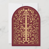 Invitation Arche Mariage d'épée d'or Red Royal (Dos)