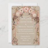Invitation Arche Mariage florale Boho à crème rose pâle (Devant)