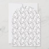 Invitation Arche Mariage monogramme à couronne florale classi (Dos)